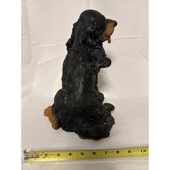 Large Resin Black and Tan Cocker Spaniel Dog Statue. 13.5” tall. - Picture 4 of 7